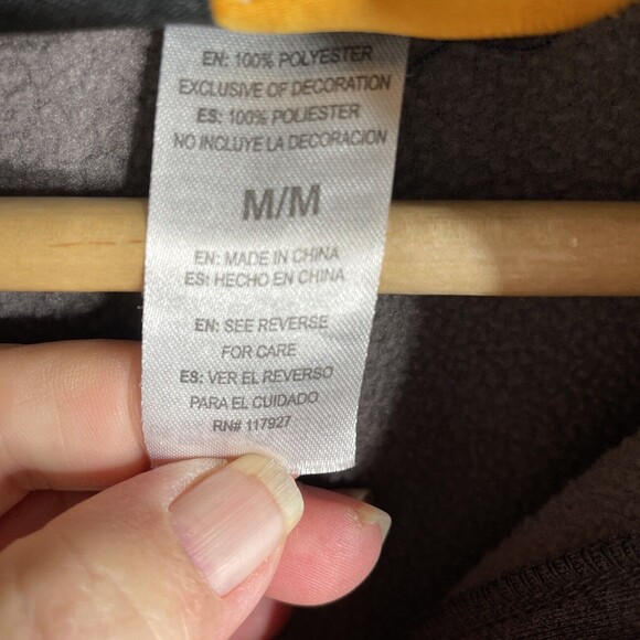 Head Fleece Sweatshirt Mens Gray Quarter Zip Pullover Mock Neck Pocket Size M - Picture 4 of 11